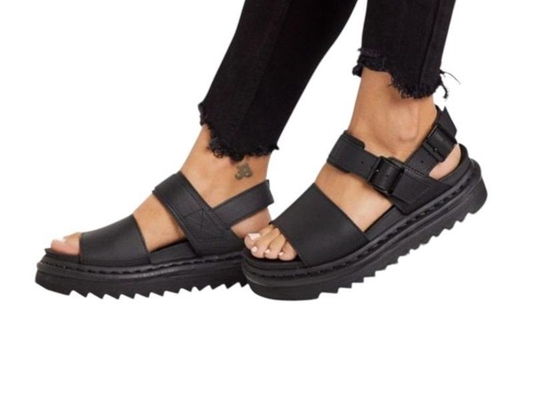 Women Dr. Martens Sandals Black Leather 39 #3KOH