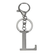 Initial Letter Keychain, Metal Alphabet Letter l Keyring, Black