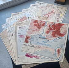 Vintage French School Maps - double sided 79 x 85 cms approx -10 versions