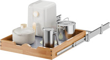 1 Tier Pull Out Cabinet Organizer 17" W X 21" D , Heavy-Duty Slide Out Wood Dra
