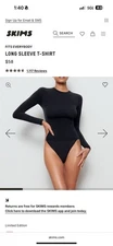 NWT Skims Fits Everybody Long Sleeve T-Shirt Onyx Multiple Sizes New With Tags!