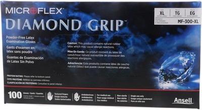 MICROFLEX  Diamond Grip MF-300 Exam Standard Gloves - Size XL, Natural (Bundle
