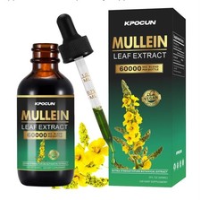 Mullein Drops Lung Cleanse Leaf Extract Pure Botanical Immune for Lungs 2oz. NIB
