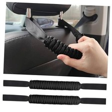 2PCS Headrest Grab Handle for Cars,Removable Durable Rear Seat Grab Black