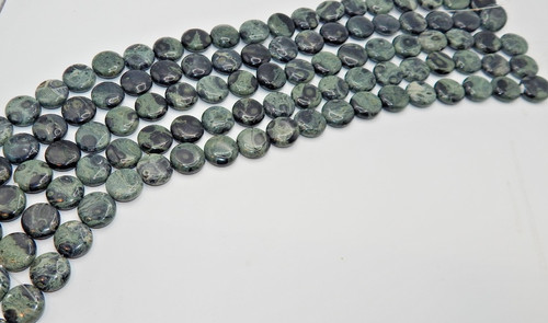 Kambaba Jasper 19mm x 7mm Smooth Coin Beads (16" Strand)