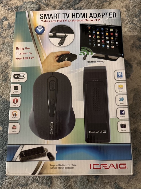 ICraig Smart TV HDMI Adapter Google Android Operating System 4GB Memory Built In