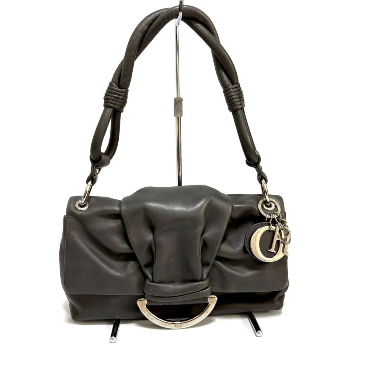 Dior 02 Bo 0079 Gray Lambskin Demi Loon One Shoulder Bag