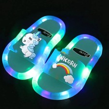 Children  s Boys Girls Slippers Cartoon Unicorn Animals Prints Shoes Lighted Fash