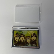 Bloc de notas multifoto The Beatles 3,5 x 2,5 verde plateado con bolígrafo almohadilla abatible de metal