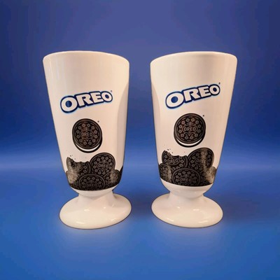 Oreo Tumblers Set Of 2 Ceramic 16oz Fun Cookie Serving Dishwasher Safe