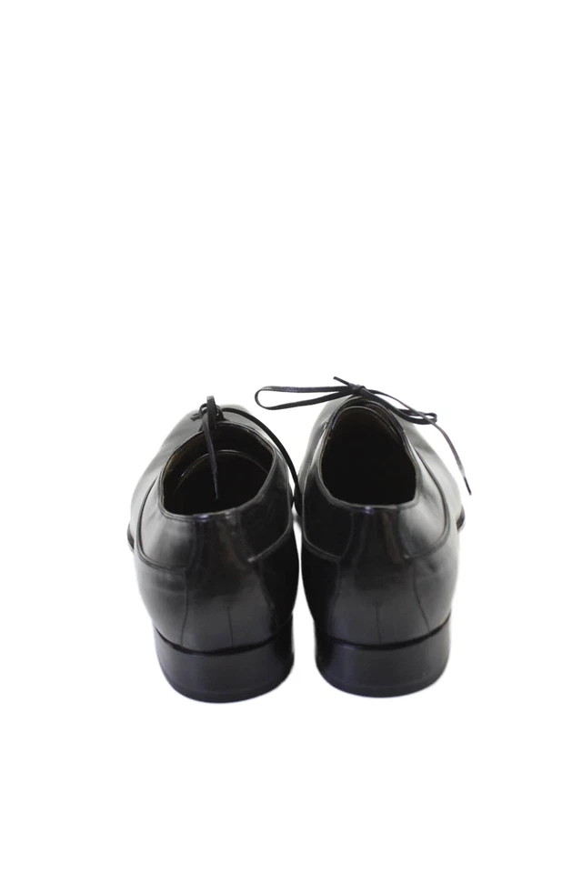 Mocasines de una pieza con cordones de cuero negros talla 7 Tardini para hombre Foto 3 de 4