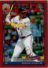 2026 TOPPS CHROME RONALD ACUNA JR 75 YEARS ORANGE LOGOFRACTOR #19/25 91CB-5