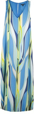 NEU! ESPRIT Damen Sommerkleid, blau-gelb-mehrfarbig, Gr. 38