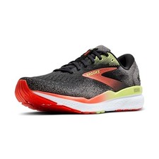 Brooks Men s Ghost 16 Neutral Running Shoe - Black/Mandarin Red/Green - 8 Medium