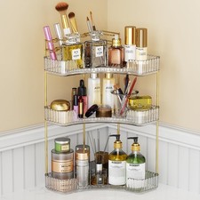 3-Tier Corner Bathroom Counter Organizer Makeup Cosmetic Storage, Tool-Free I...