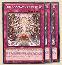 Yugioh! 3x Quadogmatika Beast DOOD-EN078 Common 1st Ed NM