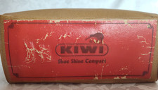 Vintage Kiwi Shoe Shine Compact Set 4 Brushes  Polishing Cloth Boxed ST33