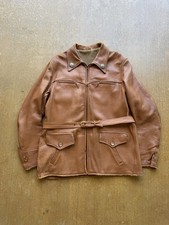 VTG 40s Deerskin Leather Sportsman Cosmopolitan HalfBelt Western Fringe Jacket L