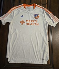Adidas FC Cincinnati Jersey Mens L White Mercy Health Soccer V-Neck AEROREADY