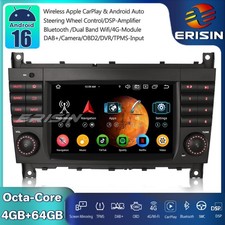 8-Core Android 16 Car Stereo SatNav CarPlay SWC Mercedes CLC/G/C Class W203 W463