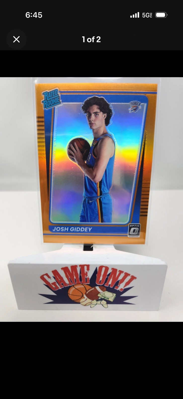 2021-22 Donruss Optic #152 Josh Giddey Rated Rookie Orange Prizm #ed /199 RC sc