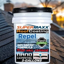 HAIL DAMAGE-RESISTANT ROOF COATING SUPERMAXX NANO ROOF COATING - 5 GALLON PAIL
