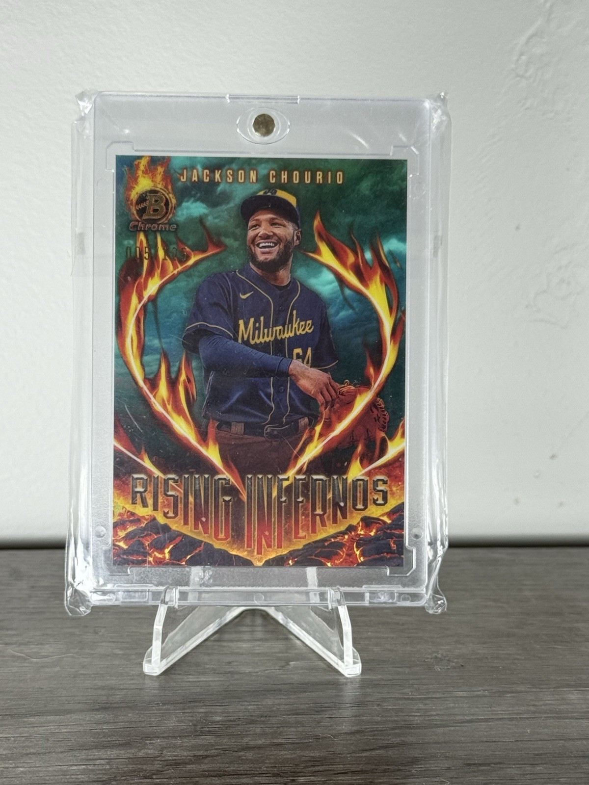 2024 Bowman - Rising Infernos Jackson Chourio #RI-20 Aqua Refractor /125 (RC)