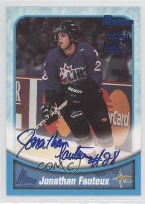 1999-00 Bowman CHL Jonathan Fauteux #BA16 Auto 0f6