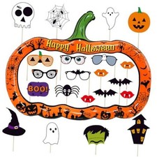 Halloween Photo Booth Props Inflatable Frame, 22Pcs Halloween Picture Props