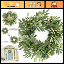 Eucalyptus Wreath for Front Door - Spring Summer Decor with Olive Leaves  Berri