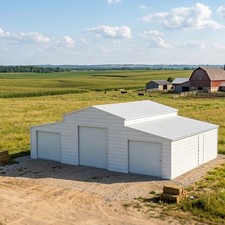 42 x 30 x 13ft Heavy-Duty Metal Garage Farm Barn Storage Shed 3 Doors 1260 sq.ft