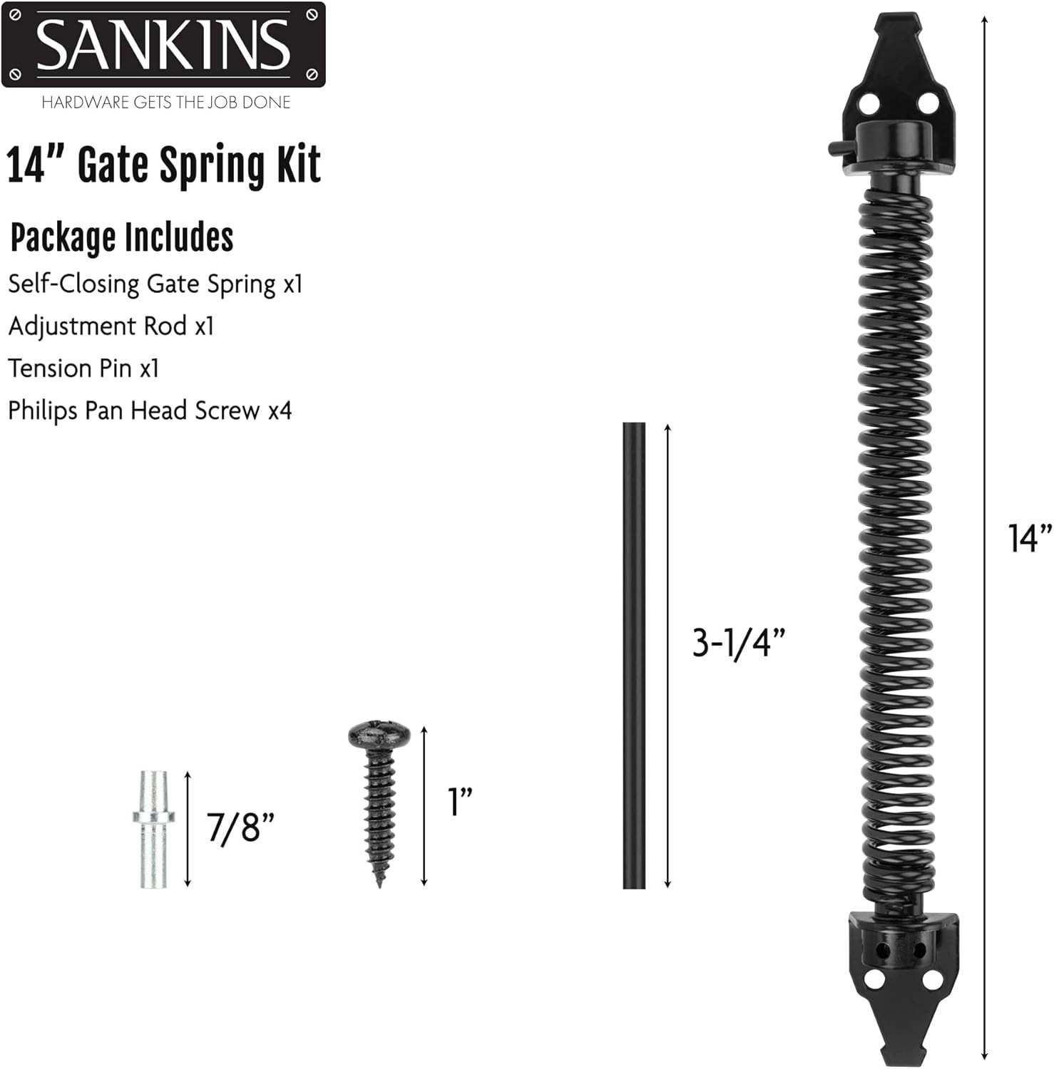 35,6 cm Torfeder, selbstschließend, robuste Outdoor-Türfeder, automatischer... 