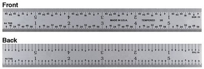 6'' 4R Flexible Stainless Steel Satin Finish  Rule
