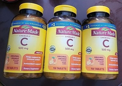 (3) Nature Made Chewable C 500mg (150 Tabs Each) ~EXP: 11/26+
