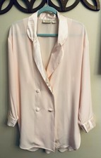 Victoria s Secret VTG 90s Y2K Pink Double Breasted Robe Sz M Gold Label