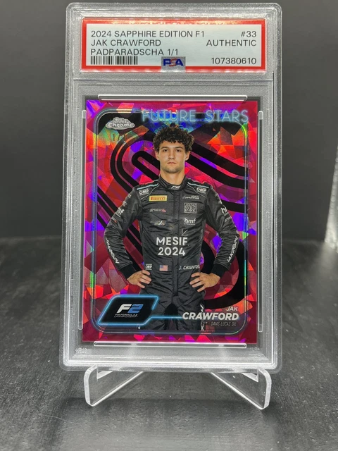 2024 Topps Sapphire F1 Jak Crawford Future Stars Padparadscha 1/1 PSA Auth #33