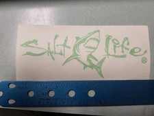 Salt Life Decal 6.5 X 2 Small Surface Mount Sticker Lime Green Shark Salt Life Decal 6.5 X 2 Small Surface Mount Sticker Lime Green Shark