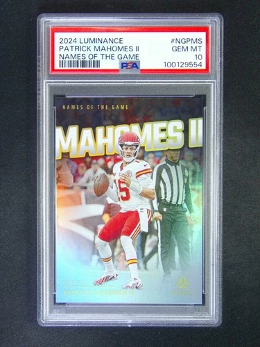 2024 Panini Luminance Patrick Mahomes II Names Of The Game SSP PSA 10