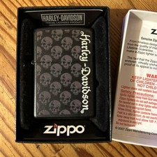 Vintage 2007 Harley Davidson Zippo Windproof Cigarette Lighter Original Box USA