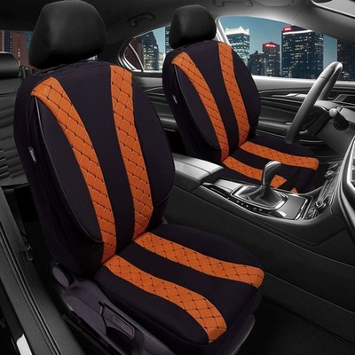Pilot Sitzbezüge passend für Nissan NV200 (Schwarz-Orange) | Vorne | Prime