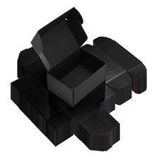 40 Pack 6x4x3 Black Shipping Boxes, Small Cardboard Mailer Boxes for Small Bu...