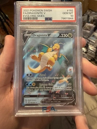 Pokemon 2021 Dragonite V 192/203 Alt Art Evolving Skies GEM MINT PSA 10