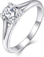 925 Sterling Silver Ring Women Zirconia Engagement Ring Wedding Ring Jewelry