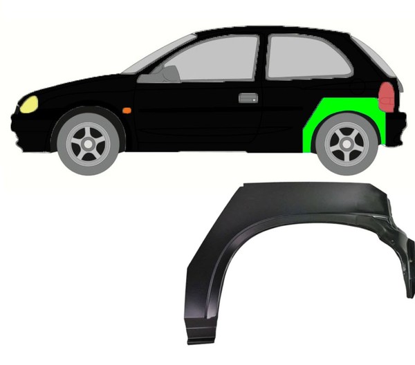 Radlauf FüR Opel Corsa B 1993 – 2001 3 TüRer Links-image