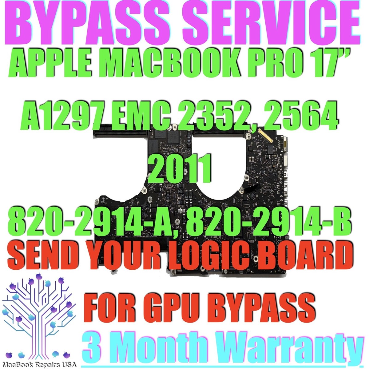 Logic Board Macbook 2011 Graphics Card Fix REPAIR SERVICE