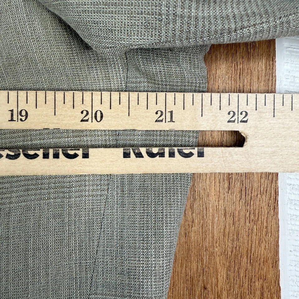 VTG Giorgio Armani Suit Mens 40R Tan 2 Button Glen Check Wool Canvas Pants 32x29 - Image 3 of 4