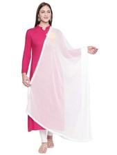 Woman's White Chiffon Dupatta