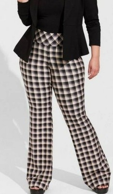 NWT Torrid Pocket Pixie Flare Studio Luxe Hi-Rise Pants. Sanctuary Plaid 3 Tall