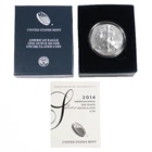 2014-W Burnished $1 American Silver Eagle Box, OGP & COA