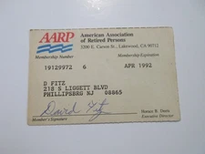 Vintage AARP Membership Card 